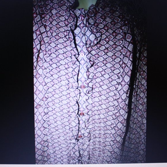 Cato Women's Button Down Blouse Plus 22/24 Brown Print - Picture 2 of 4